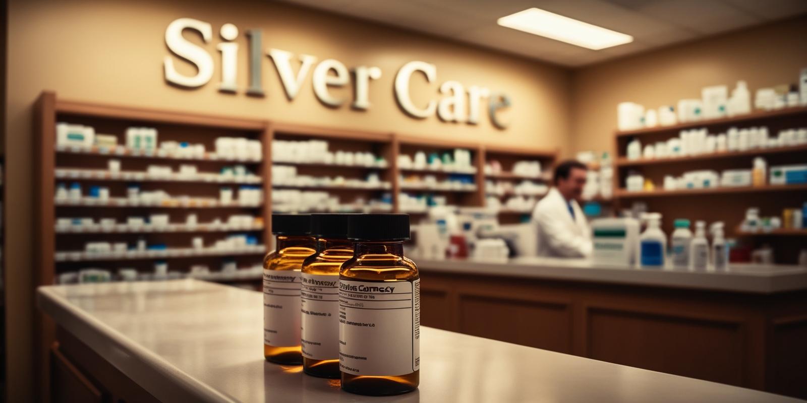 Pharmacist consulting with a senior customer at Silver Care Pharmacy